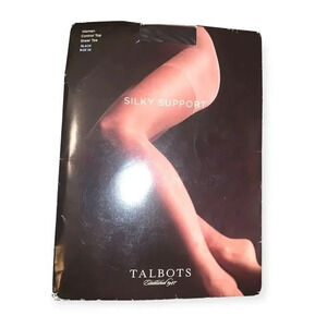 Talbots Silky Support Pantyhose Tights Control Top Sheer Toe Size 2X